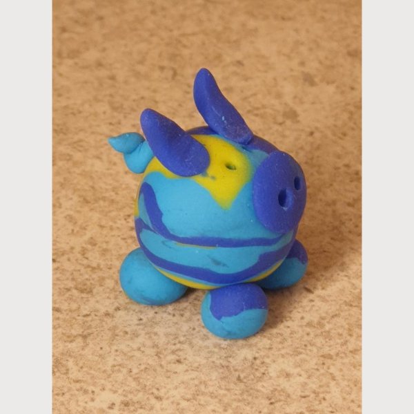 Glücksschweinchen aus Fimo dreifärbig - Image 2