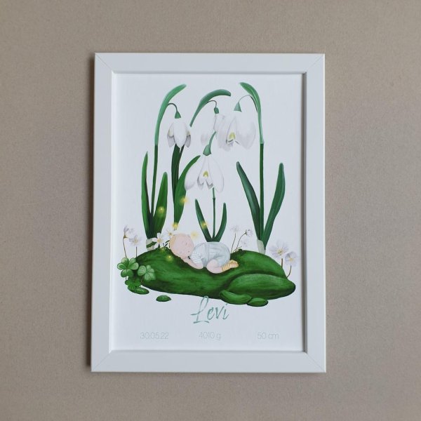 "Schlafendes Baby im Frühling"