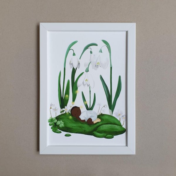 "Schlafendes Baby im Frühling"