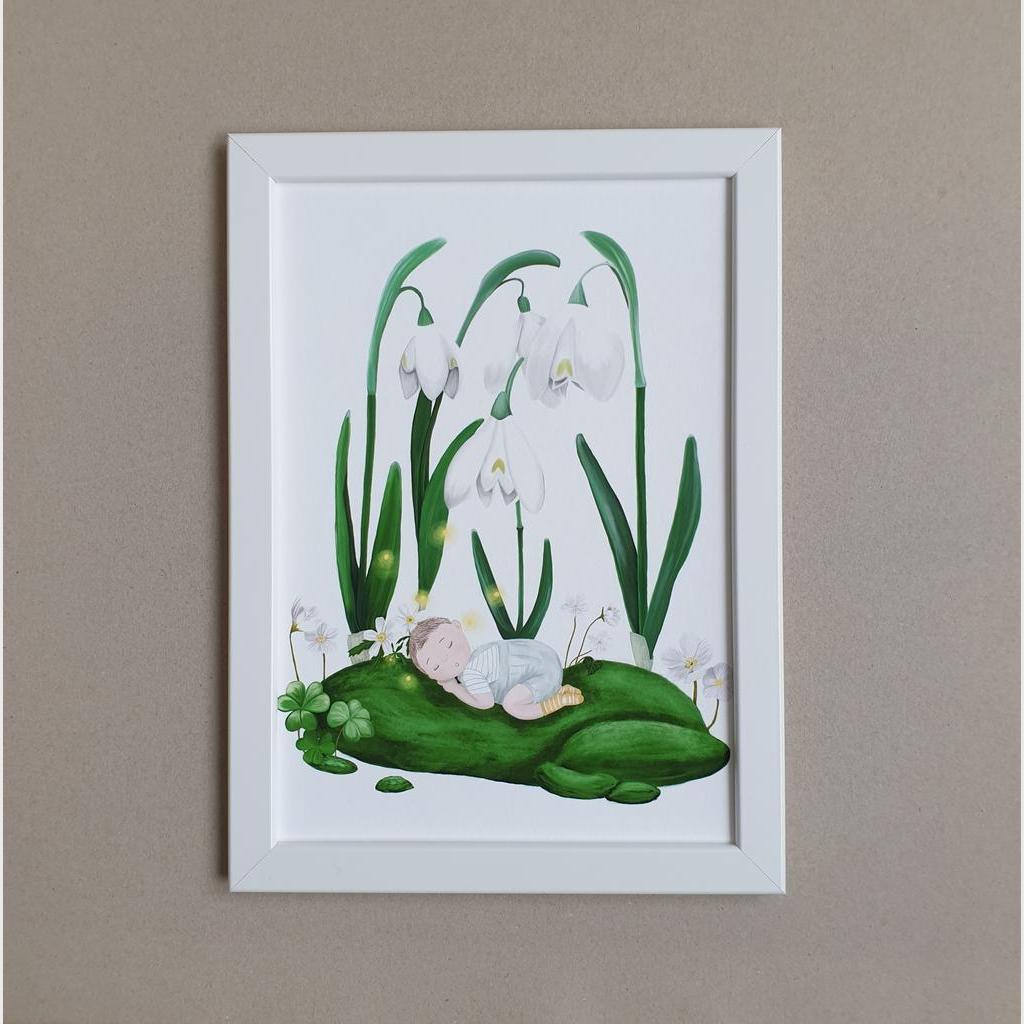 "Schlafendes Baby im Frühling"