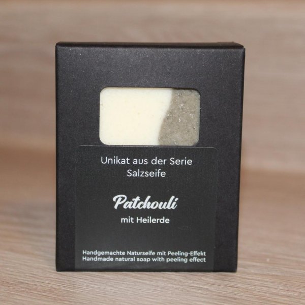 Naturseife Salzseife Patchouli mit Heilerde, Peelingseife - Image 3