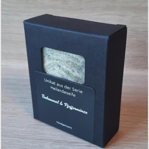 Naturseife Heilerdeseife Teebaumöl & Pfefferminze - Image 2