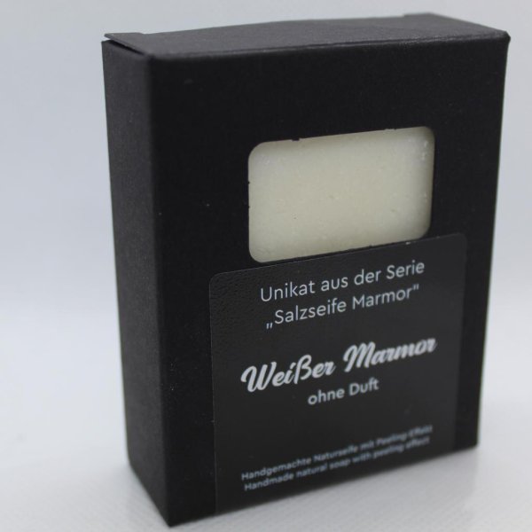 Naturseife Salzseife Weißer Marmor ohne Duft. Peelingseife - Image 2