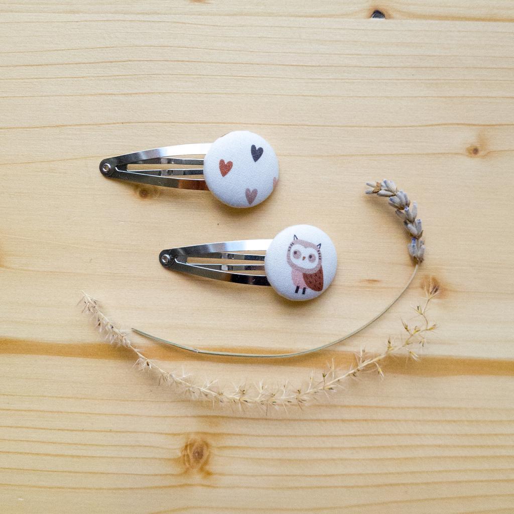Eule & Herzen Haarspangen - 2er Set