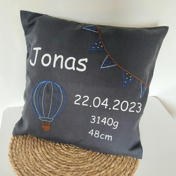 Geburtspolster anthrazit mit blau - Image 3
