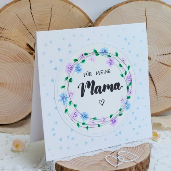 Grusskarte zum Muttertag - "Für meine Mama!" - blau - Image 2