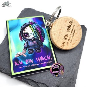 Schlüsselanhänger Buche graviert, *Bad Vodoo 1*