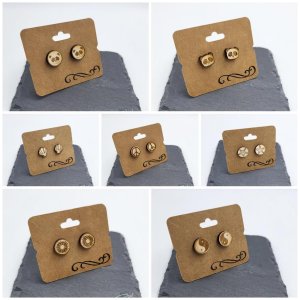 Ohrstecker Sperrholz graviert