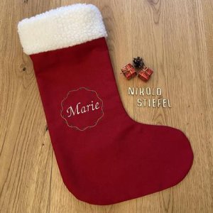 Nikolostiefel mit gesticktem Wunschnamen