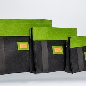 Merino – Filztasche schwarz/grün
