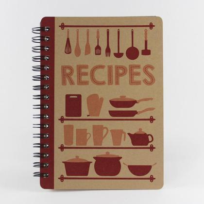 Spiralnotizbuch "Recipes" im Midcentury Modern Design