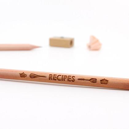 Lasergravierter Bleistift "Recipes"