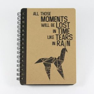 Spiralnotizbuch „All those moments will be lost in time like tears in rain“, A6