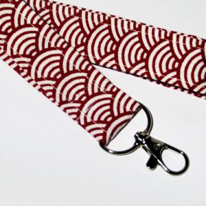 Schlüsselband art deco, japanisches   Design, rot – weiß