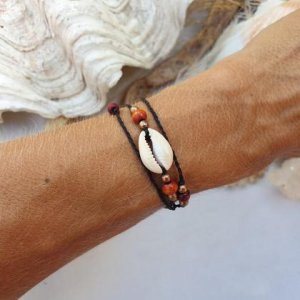 KAURI Wickelarmband  *schwarz/rot