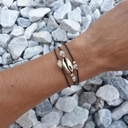 KAURI - Wickelarmband 'Mondstein gold'