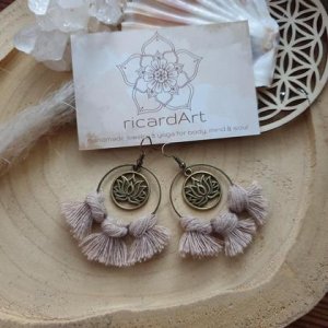 Makramee Ohrringe *LOTUS CIrcle bronze