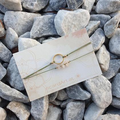 ROSENQUARZ Doppelarmband *CIRCLE 18k vergoldet
