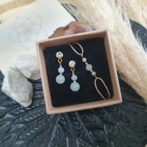 Aquamarin Schmuckset *CRYSTAL HEALING* gold