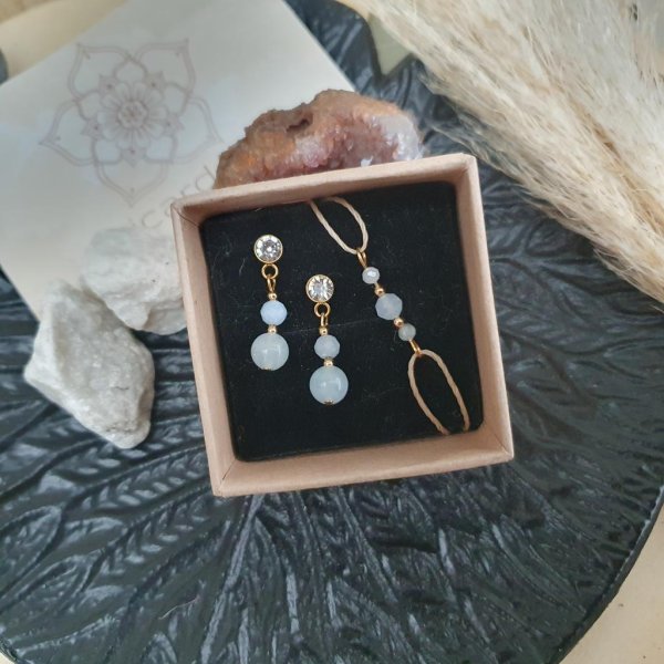Aquamarin Schmuckset *CRYSTAL HEALING* gold - Image 2