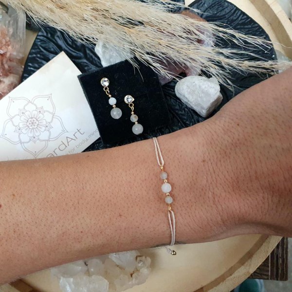 Mondstein- Labradorit Kristallarmband *18k vergoldet - Image 2
