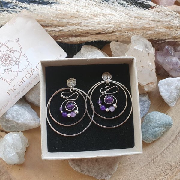 Ohrringe AMETHYST CIRCLES* 40mm silber - Image 2
