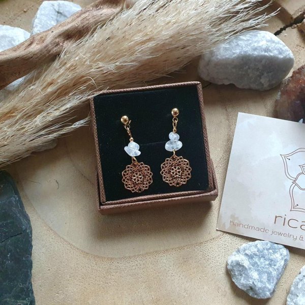 MONDSTEIN Ohrschmuck *MANDALASONNE gold - Image 2