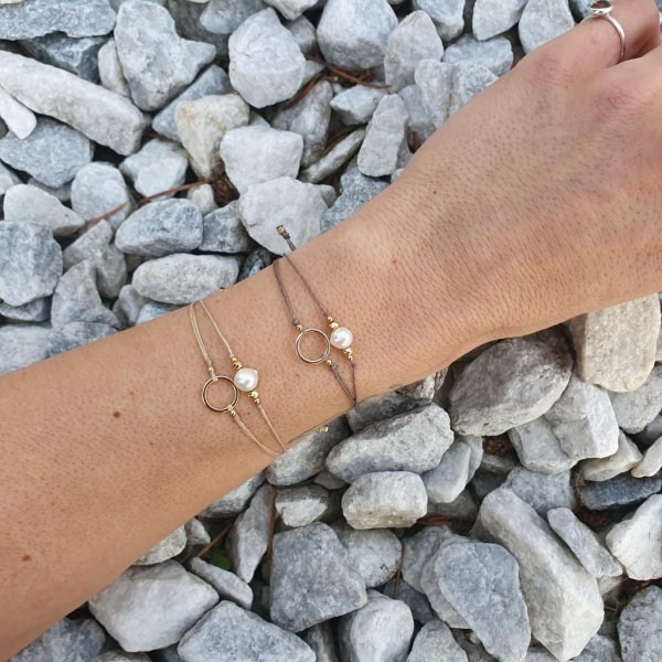 Doppelarmband *SÜßWASSERPERLE 10mm* 18kvergoldet - Image 2