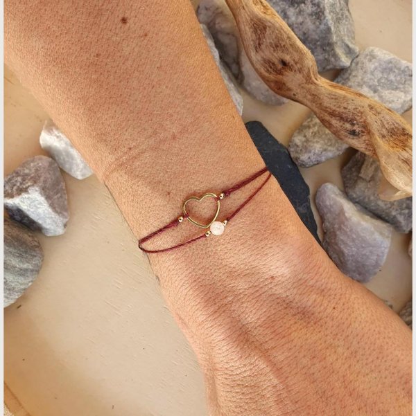 Rosenquarz Doppelarmband *HERZ Edelstahl 18kvergoldet* - Image 3