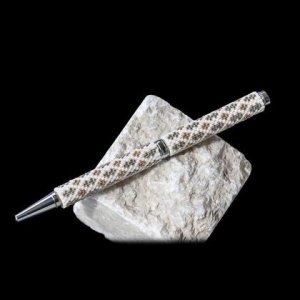 Kugelschreiber mit Glasperlen „Eleganz silber-goldfarben“