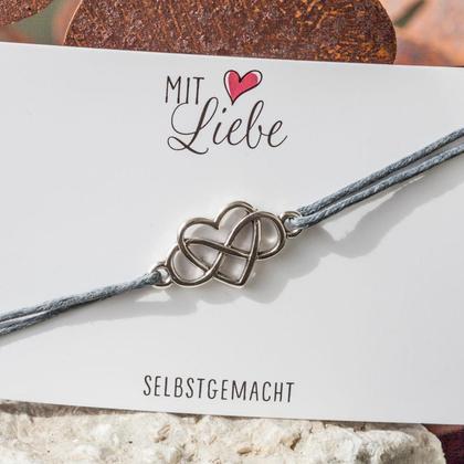Armbändchen Infinity Herz versilbert 24