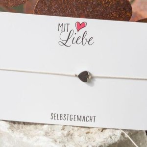 Armbändchen Herz, Hämatit versilbert, galvanisiert 6x6mm