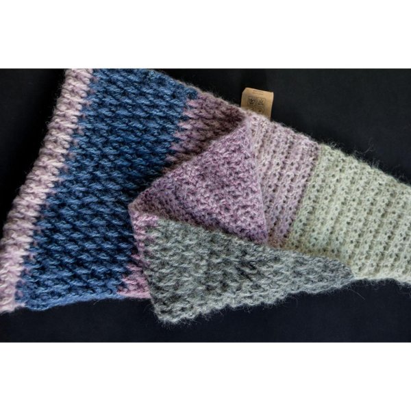 Alpaka Schal blau/rosa/naturweiß/grau - Image 2