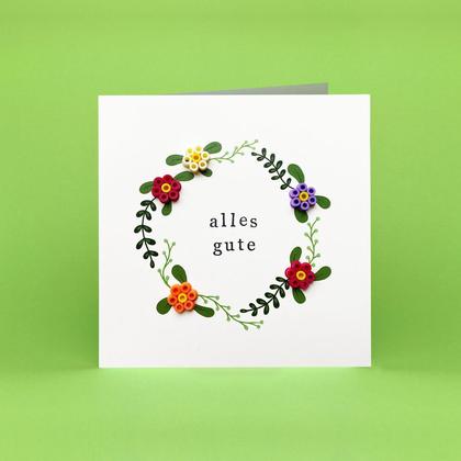 ALLES GUTE  handgemachte Grußkarte