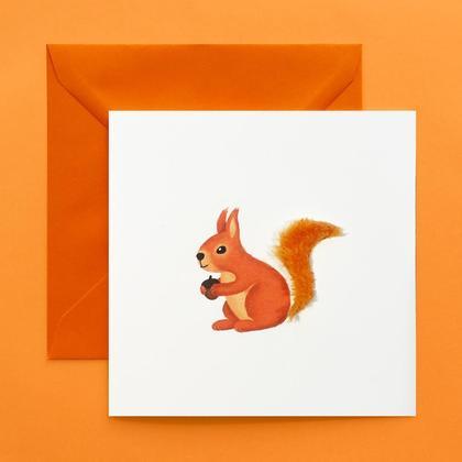 OACHKATZL (EICHHÖRNCHEN)  handgemachte Weihnachtskarte mit Plüsch