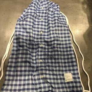 Upcycling Rucksack – Blau7Blau kariert