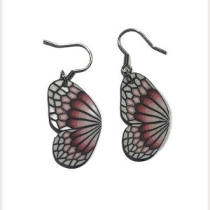 Ohrringe Schmetterlingsflügel – Schwarz/Weiß/Rot/Rosa