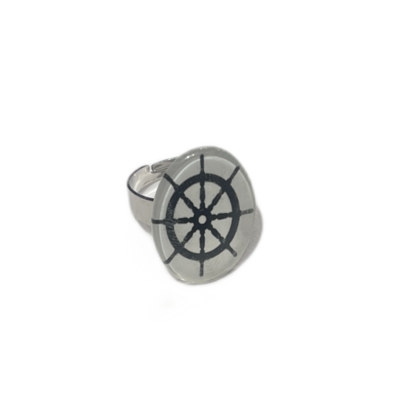 Ring Steuerrad - Blau auf Weiß
