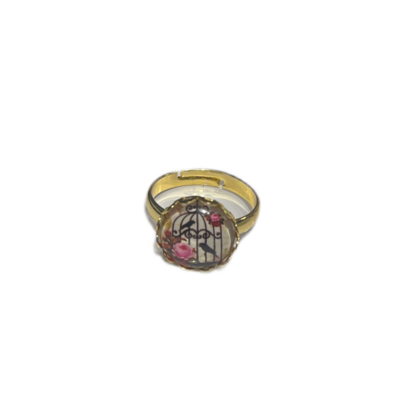 Ring Vogelkäfig . Rosa Rosen