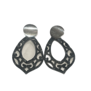 Ohrringe – Resin Bogen Schwarz/Grau