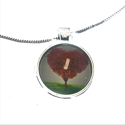 Kette - Herzbaum Rot