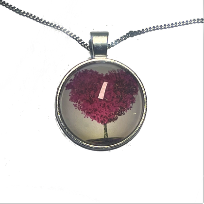 Kette - Herzbaum Pink
