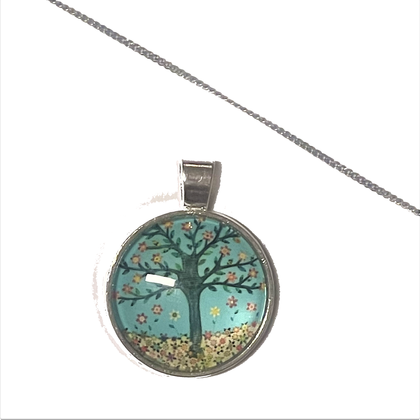 Kette - Baum mit Blüten und Blümchen
