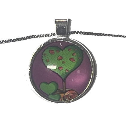 Kette - Herzbaum im Topf