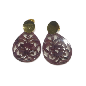 Ohrringe – Tropfenform klein Lila