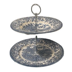 Etagere Altenglisch Blau und Rot