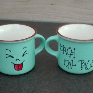 Espressobecher „Pause“ türkis, Design 1