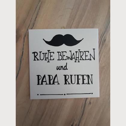 Spruchfliese weiß "Ruhe bewahren..."