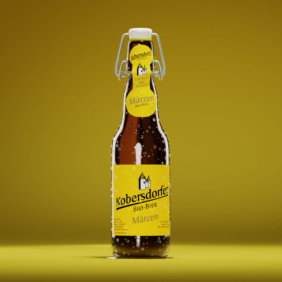 Eine Flasche von Kobersdorfer Märzenbier