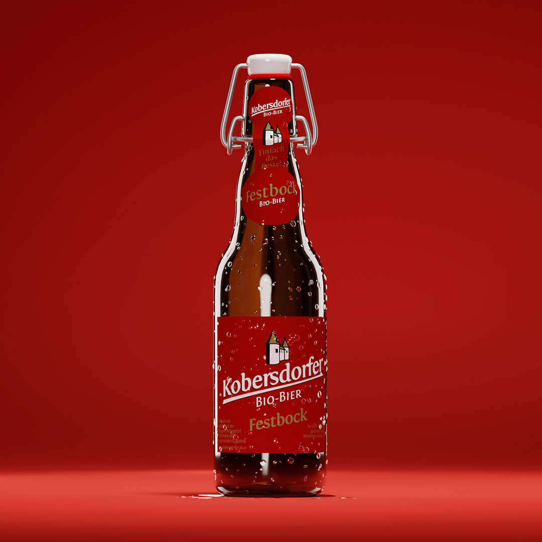 Eine Flasche von Kobersdorfer Bio Festbock